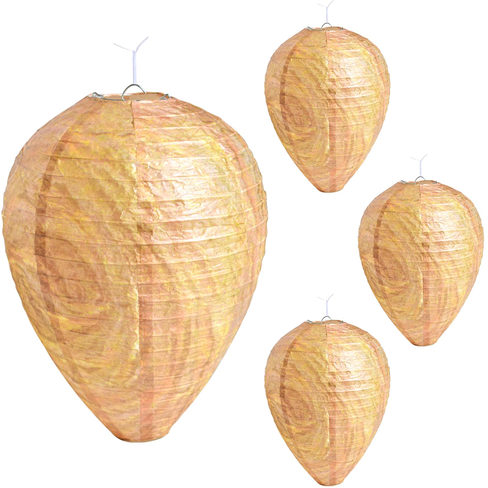 ZeeDix wasp nest decoy in warm color, 8.66x11 inches, enhances outdoor pest deterrence.