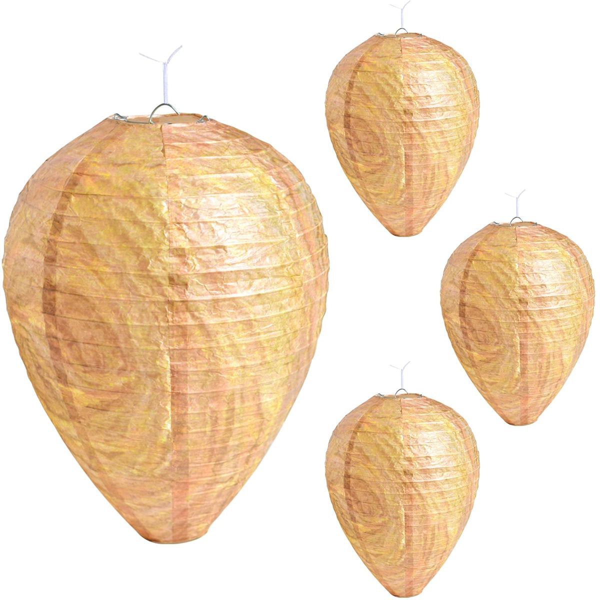 ZeeDix wasp nest decoy in warm color, 8.66x11 inches, enhances outdoor pest deterrence.