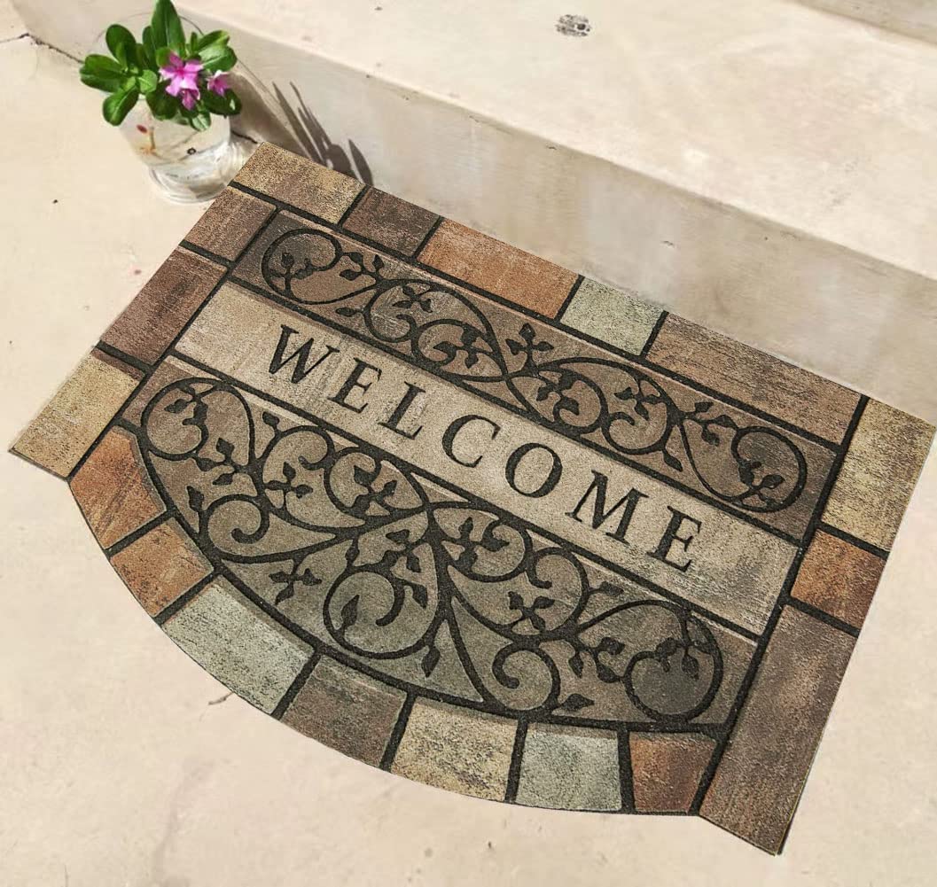 Zeeinx Welcome Door Mat 24x36 front view shows durable outdoor mat with anti-slip backing.