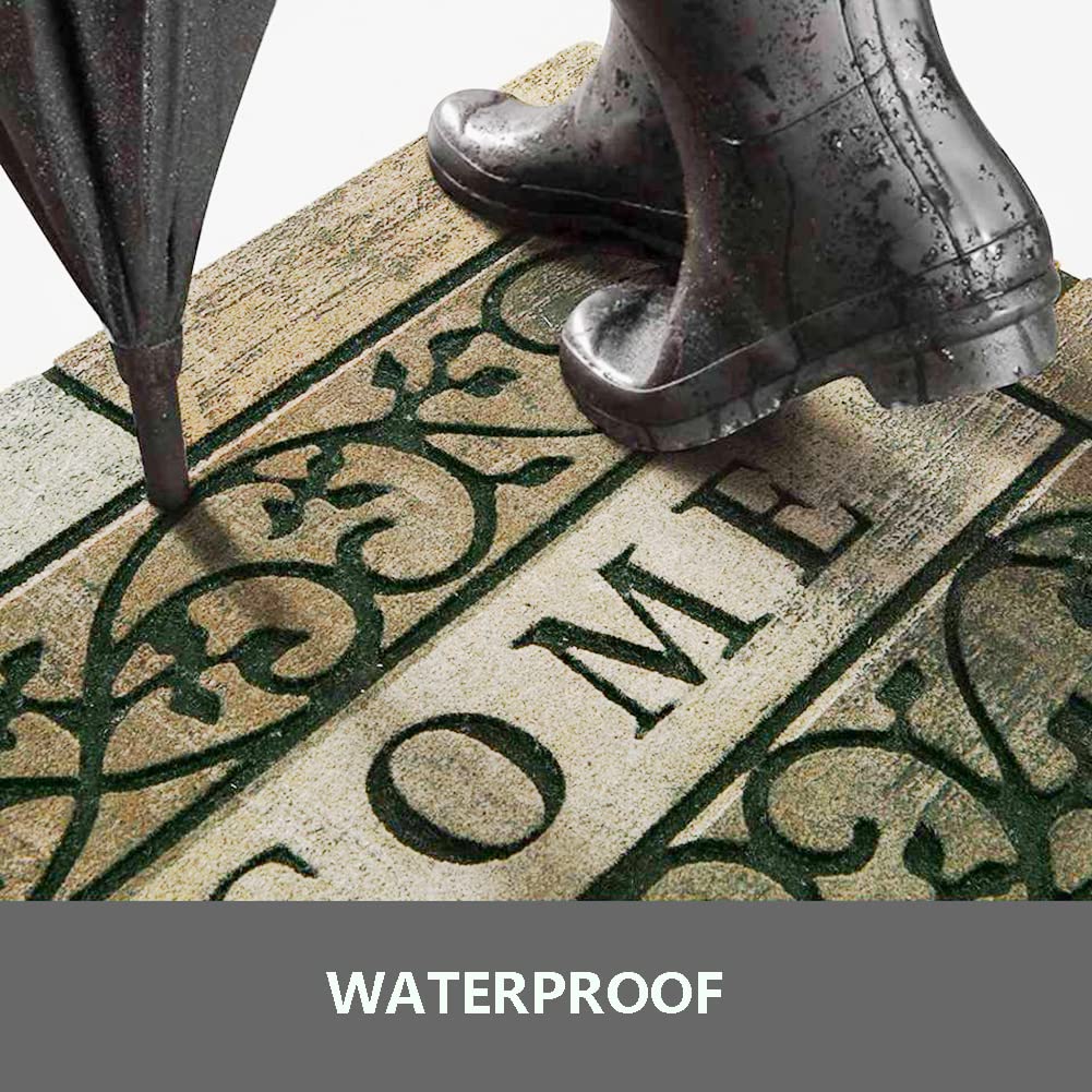 Zeeinx Welcome Door Mat dirt-absorption grooves capture dust and mud at the entrance.