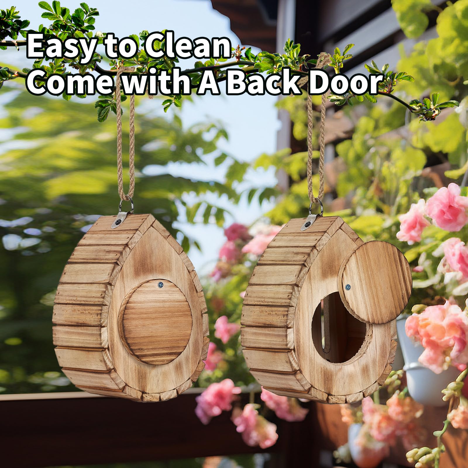 ZeenArt natural wooden shelter for butterflies complements outdoor spaces.