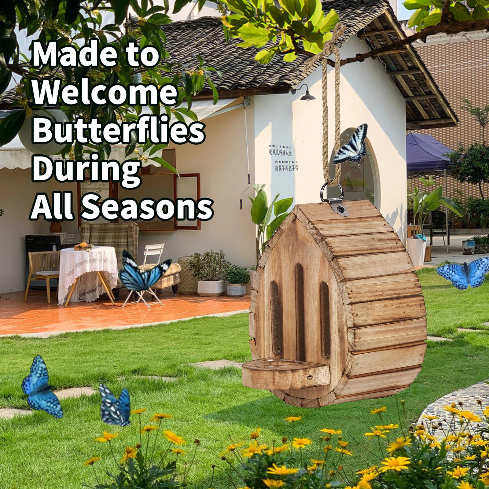 ZeenArt outdoor setup invites butterflies while enhancing garden aesthetics.