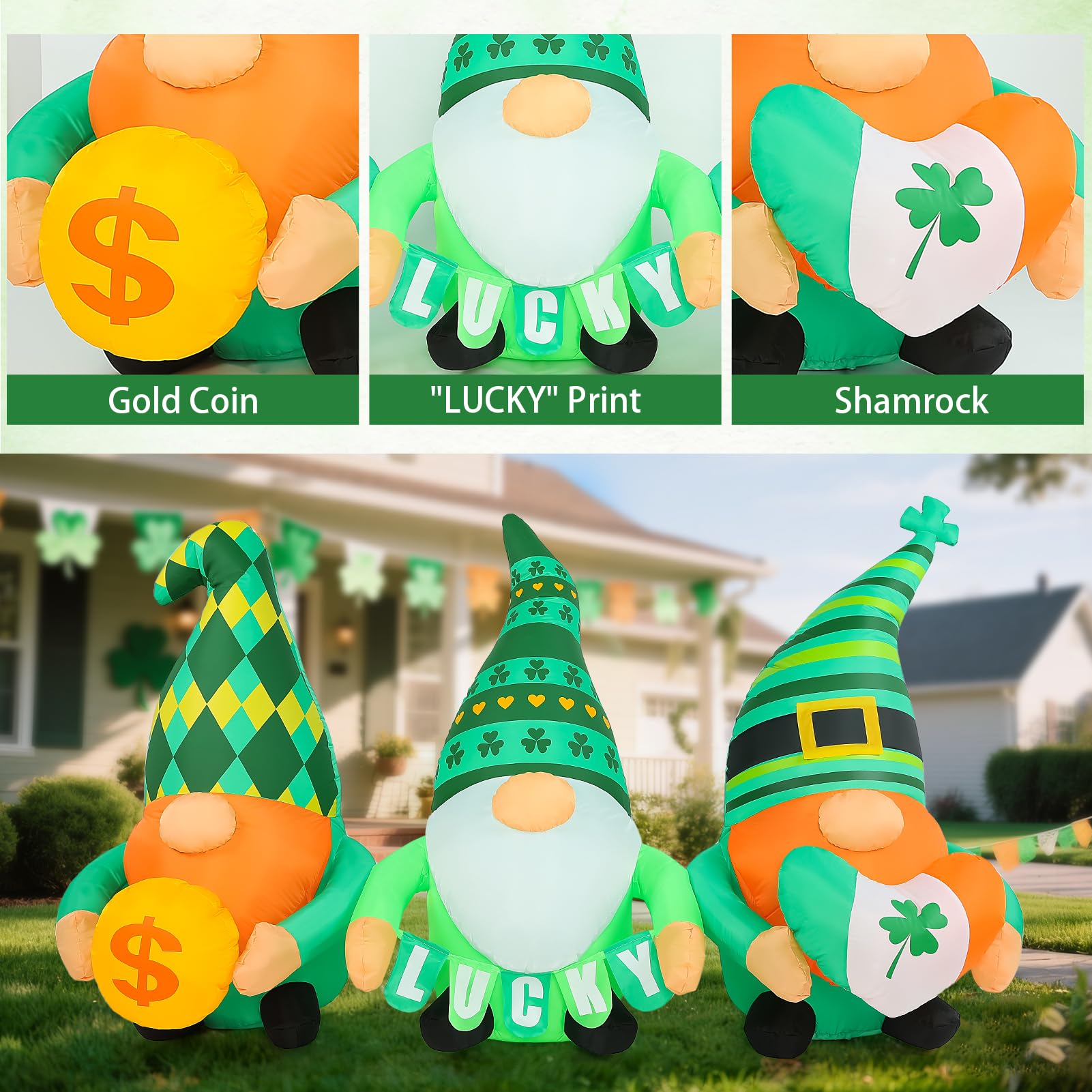 Zeepair Leprechaun yard decor with LED lights enhances curb appeal.