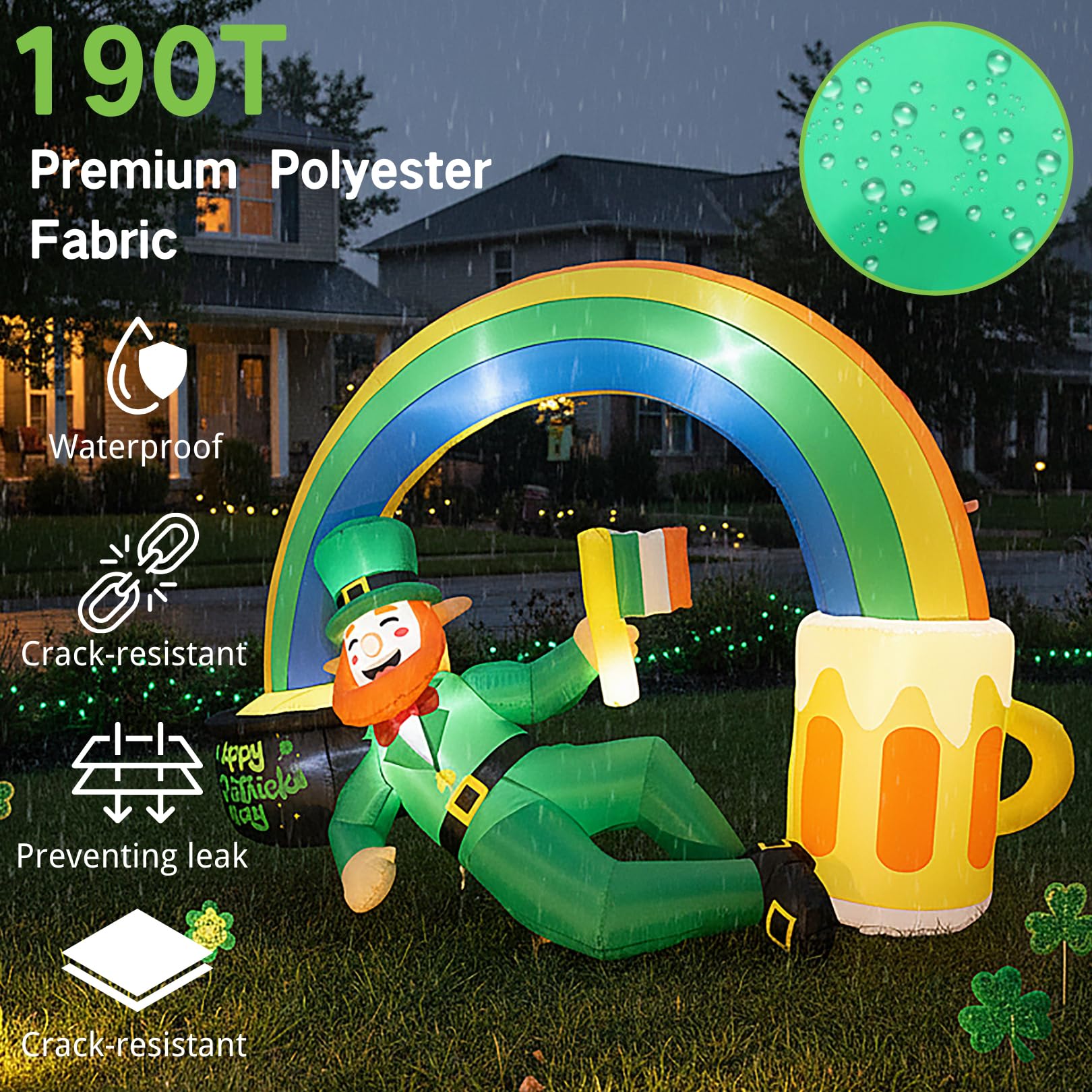 Zeepair rainbow arch inflatable with LEDs brightens evening gatherings