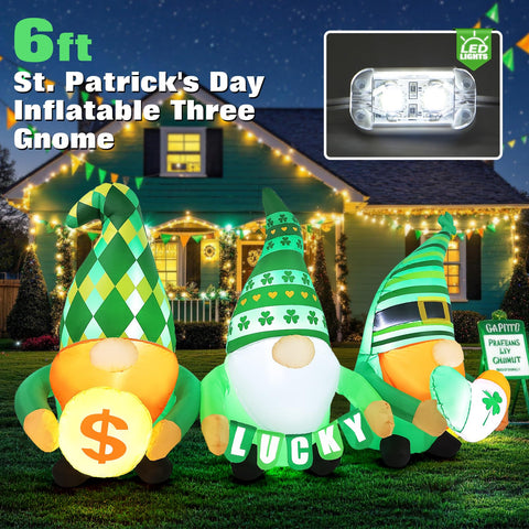 Zeepair weather-resistant inflatable gnomes withstand wind and rain outdoors.