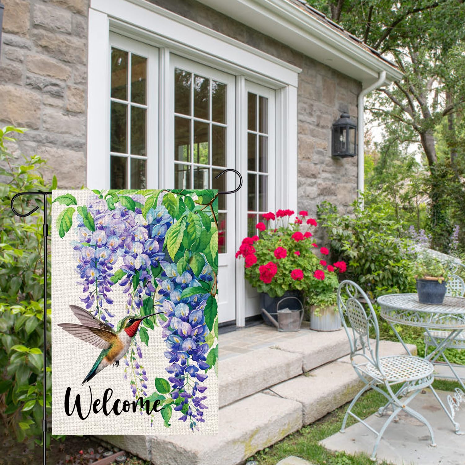 zeevly burlap yard flag built for outdoor use with durable polyester.