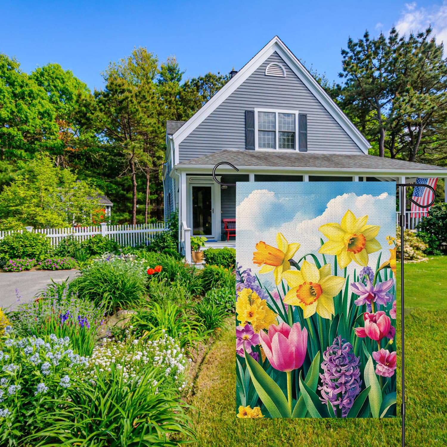 zeevly outdoor spring garden flag suitable for porch and yard
