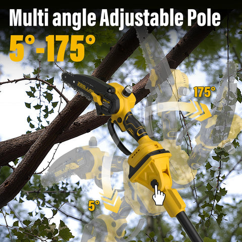 Tool-free chain tensioning keeps cuts sharp and quick.