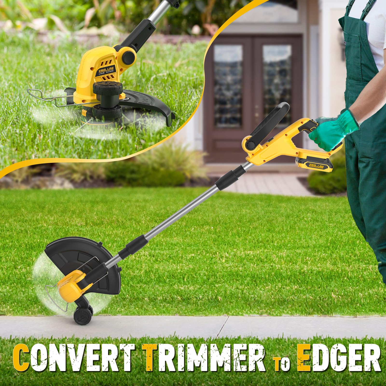 ZEGJAW dual 2.0Ah batteries and charger enable quick yard completion
