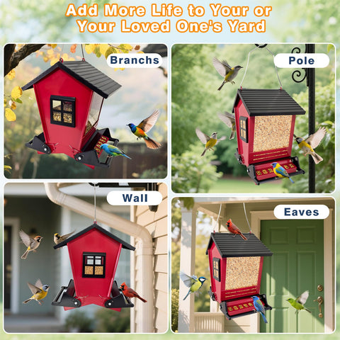 ZeHaiYlf garden-friendly design attracts cardinals, chickadees, and finches.