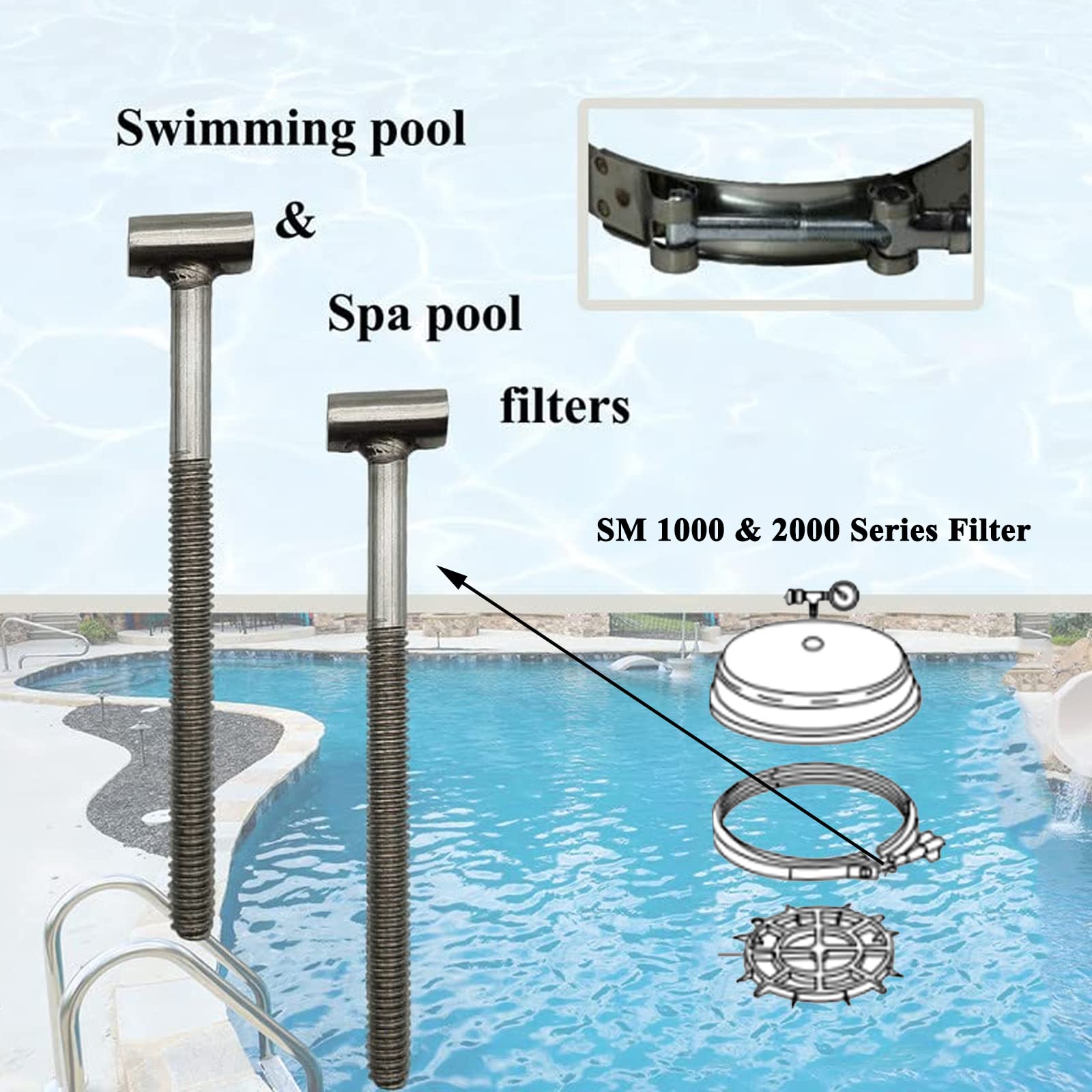 Zeiboat pool and spa filter O-ring area screw, leak prevention