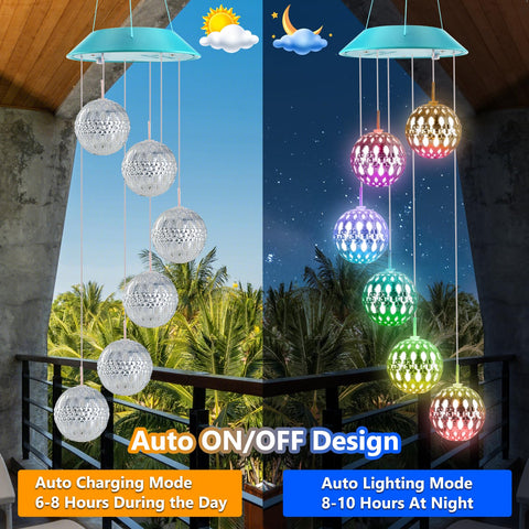 Zeiliuled color-changing solar ball light shifts through seven hues for magical evenings.
