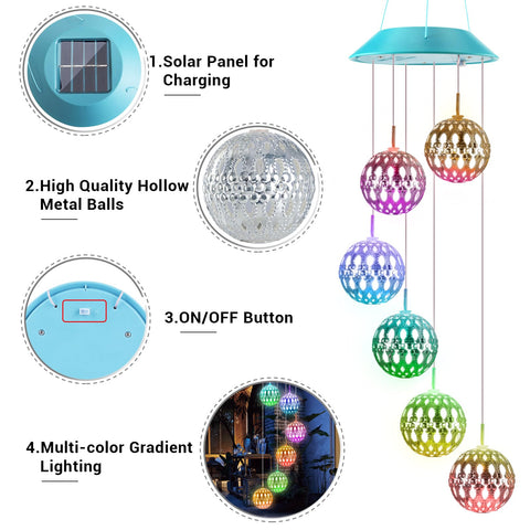 Zeiliuled hanging solar wind chimes with hook offer easy garden decor.