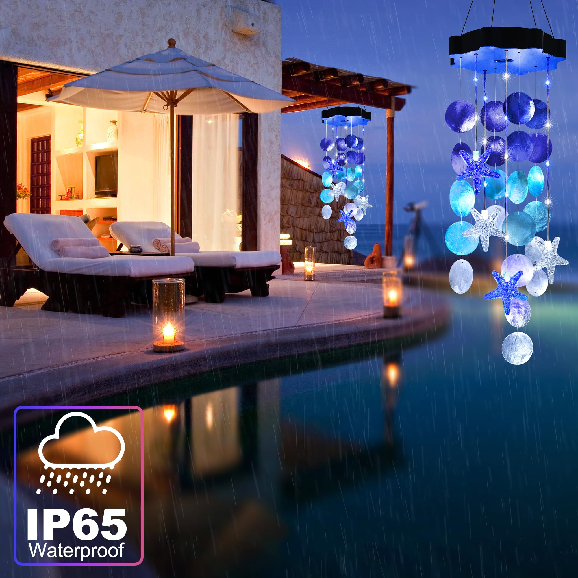 Zeiliuled IP65 waterproof shell lights endure rain for year-round decor