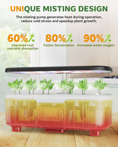 Zekeson LCD touch panel indoor garden enables easy one-touch control