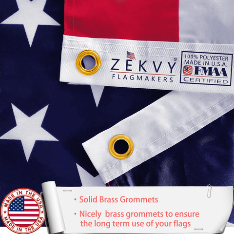ZEKVY American Flag for wall mounting and public display