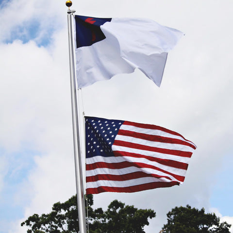 ZEKVY Christian flag 3x5 outdoor side view highlighting sturdy construction