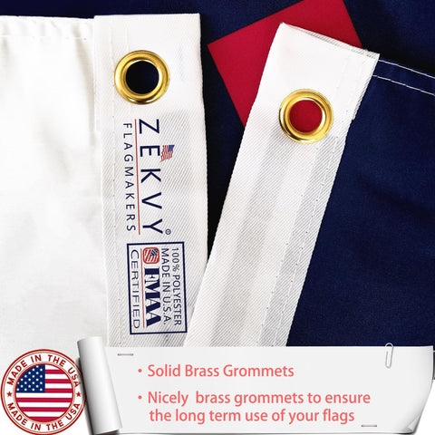 ZEKVY Christian flag canvas header with brass grommets for mounting