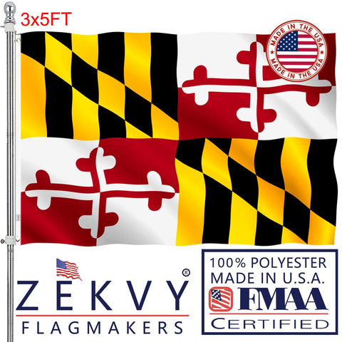 ZEKVY Maryland flag 3x5 outdoor flag with vivid color for weather-ready display