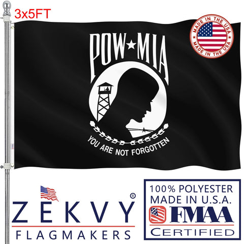 ZEKVY Pow Flag 3x5 outdoor front view with vivid double-sided color