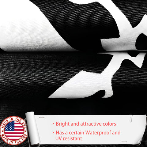 ZEKVY Pow Flag canvas header with reinforced stitching close-up