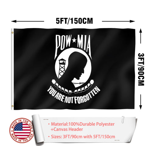ZEKVY Pow Flag patriotic display for home or office
