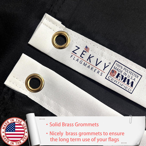 ZEKVY Pow Flag polyester texture close-up showing durability