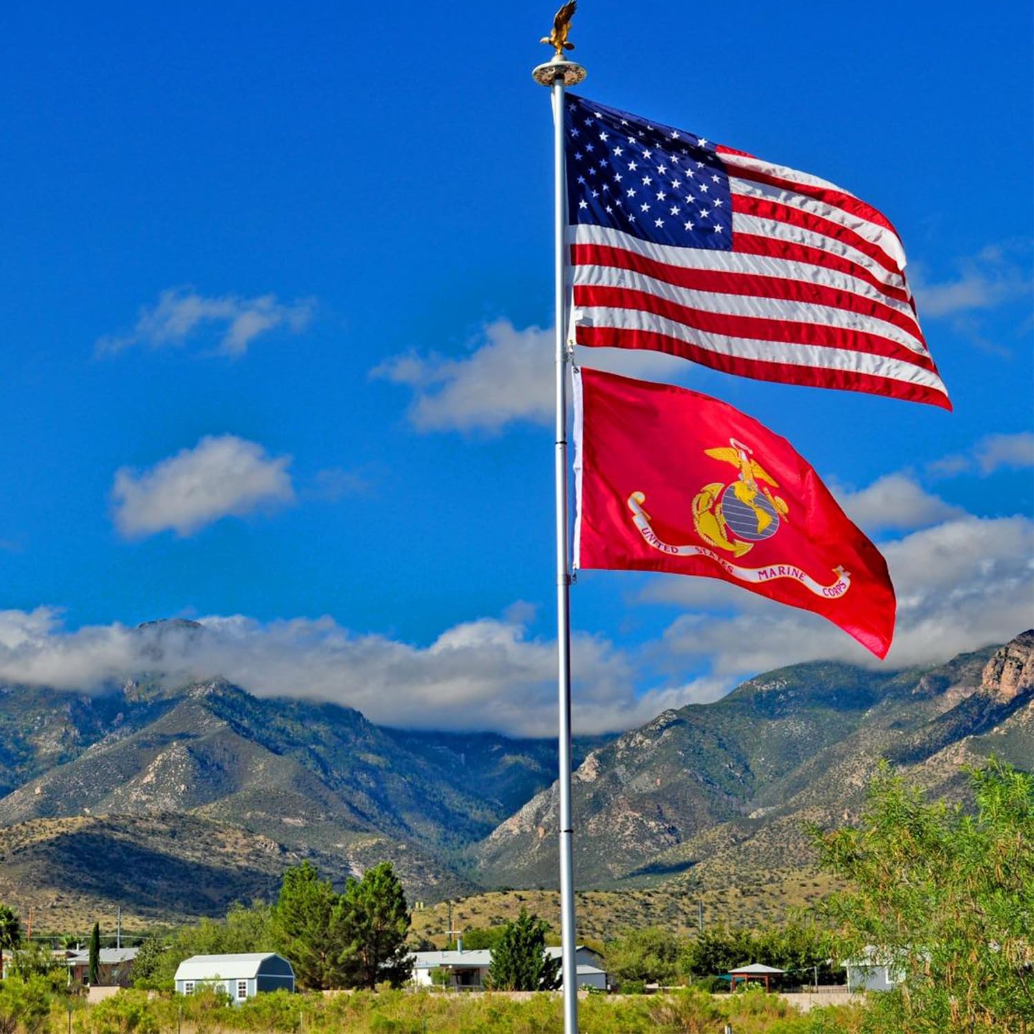 ZEKVY USMC flag outdoor stitching detail highlights heavy-duty construction