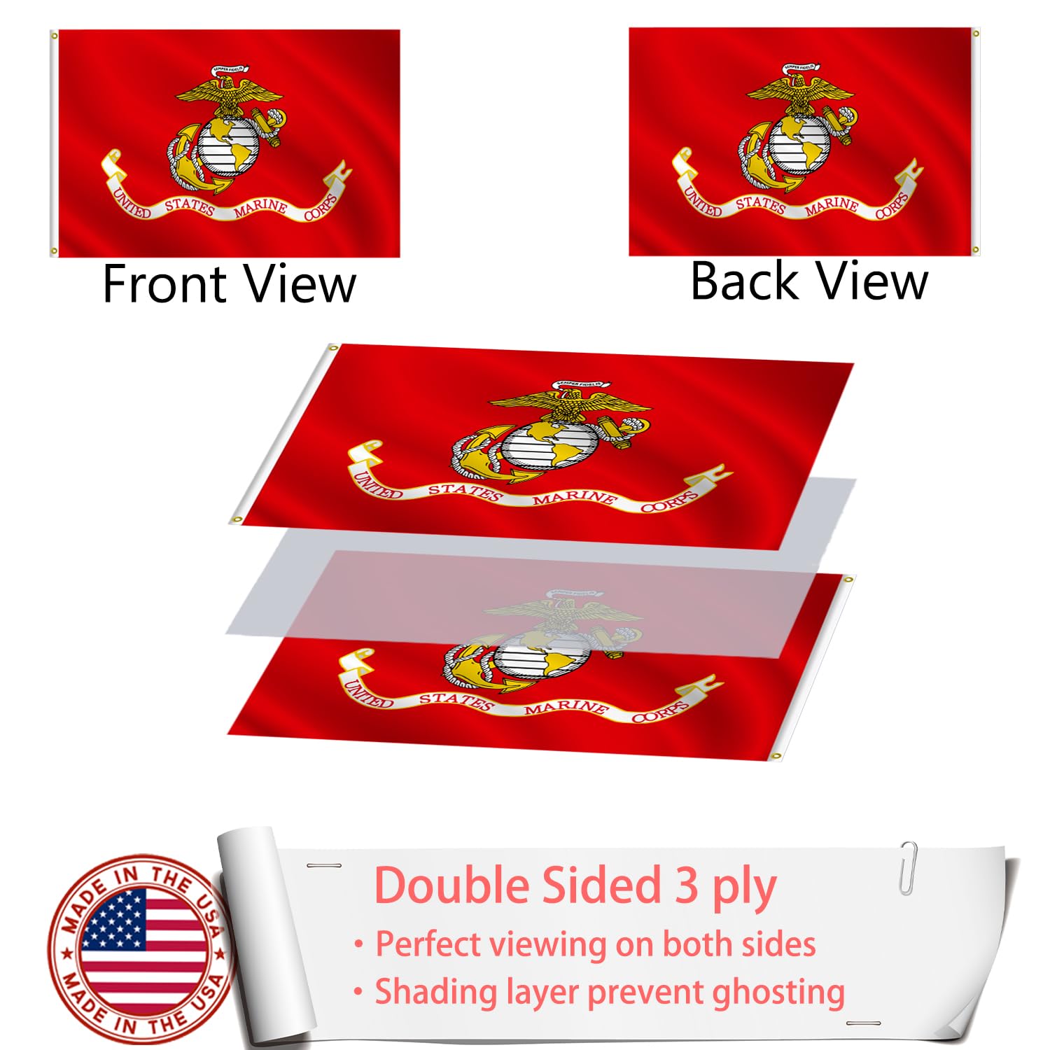 ZEKVY USMC flag Made in USA, authentic craftsmanship and quality you can trust.
