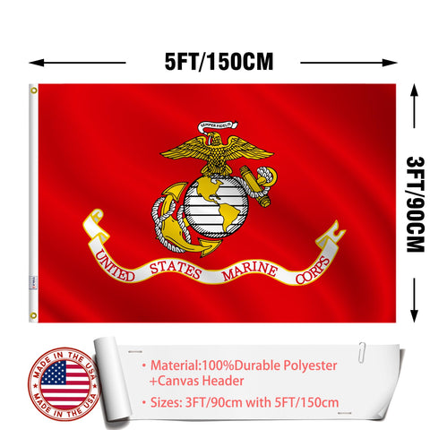 ZEKVY USMC flag ready for patriotic displays and ceremonies.