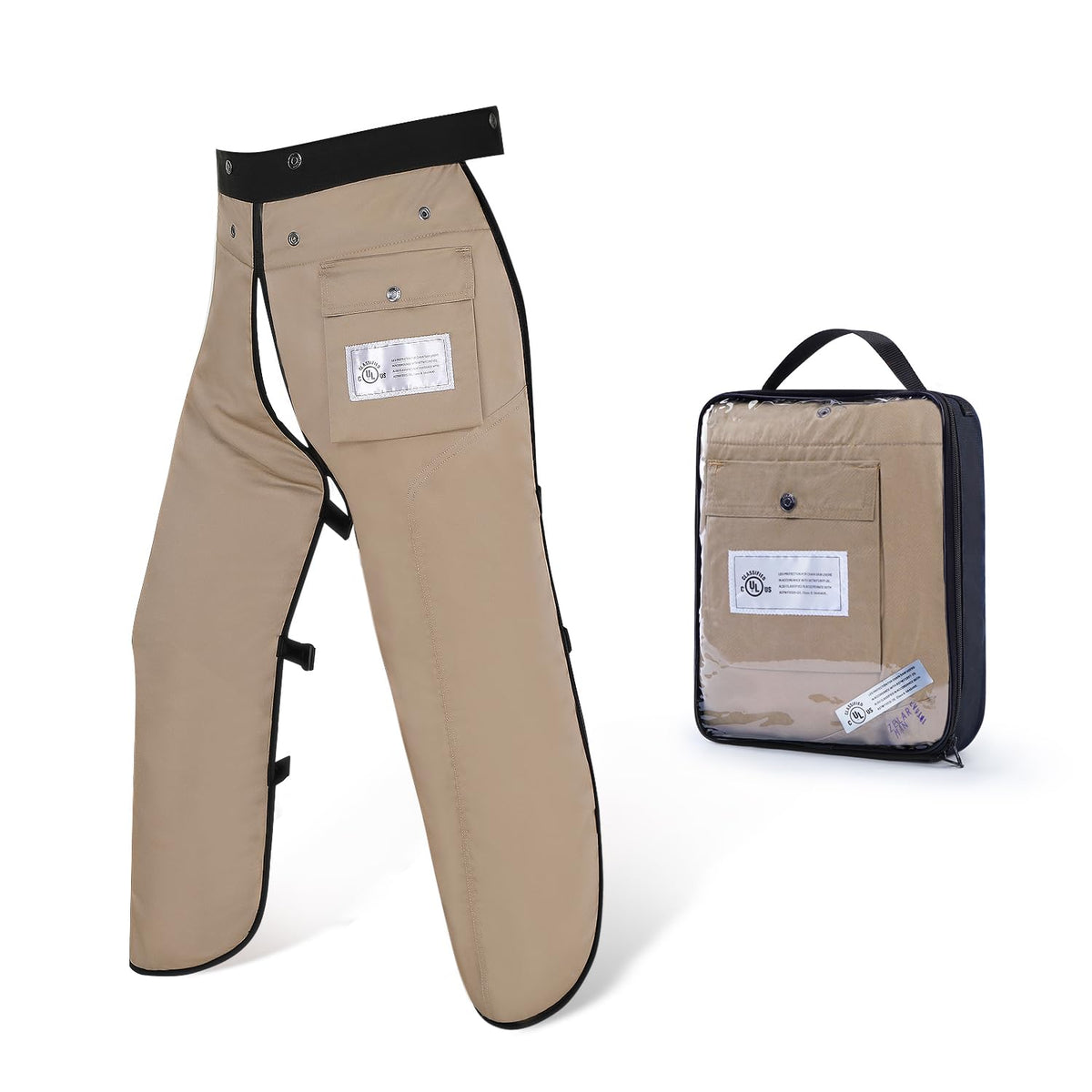 ZELARMAN chainsaw chaps apron front coverage protects legs during logging tasks