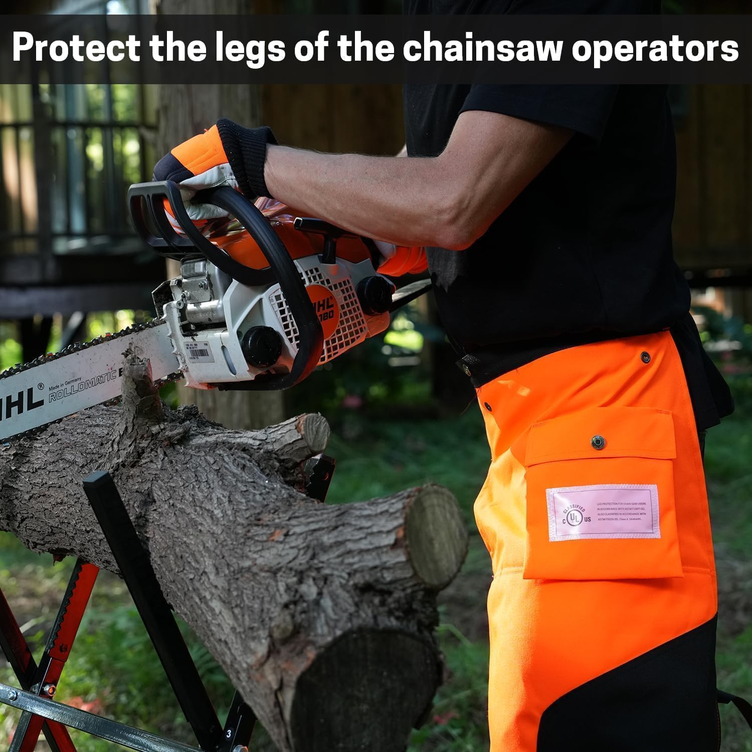 UL and ASTM-certified ZELARMAN chaps reassuring standard compliance.
