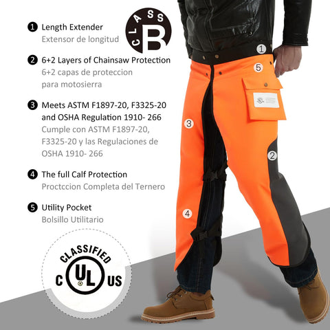 ZELARMAN chaps waist adjustment strap demonstrating customizable fit.