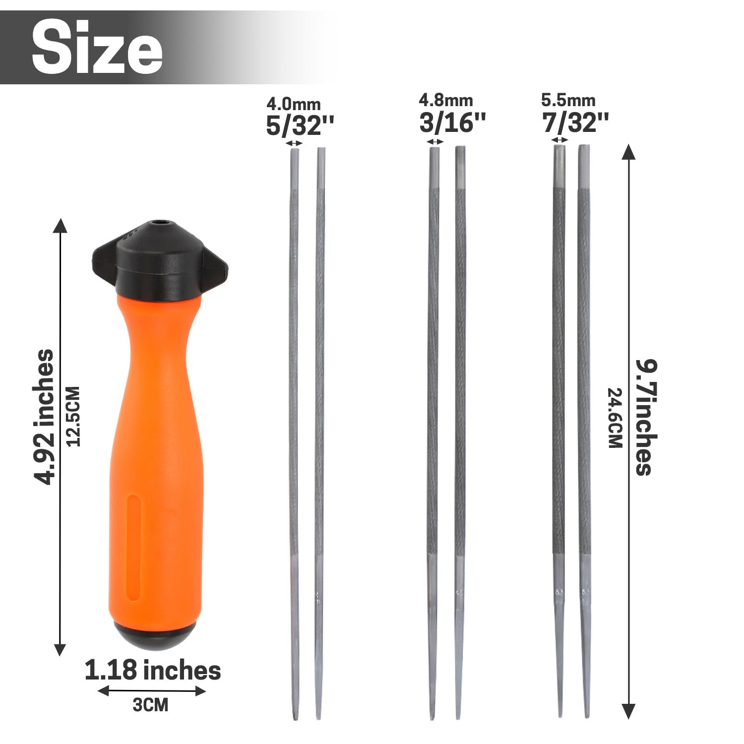 ZELARMAN 4.0mm round file close-up for fast material removal and precision