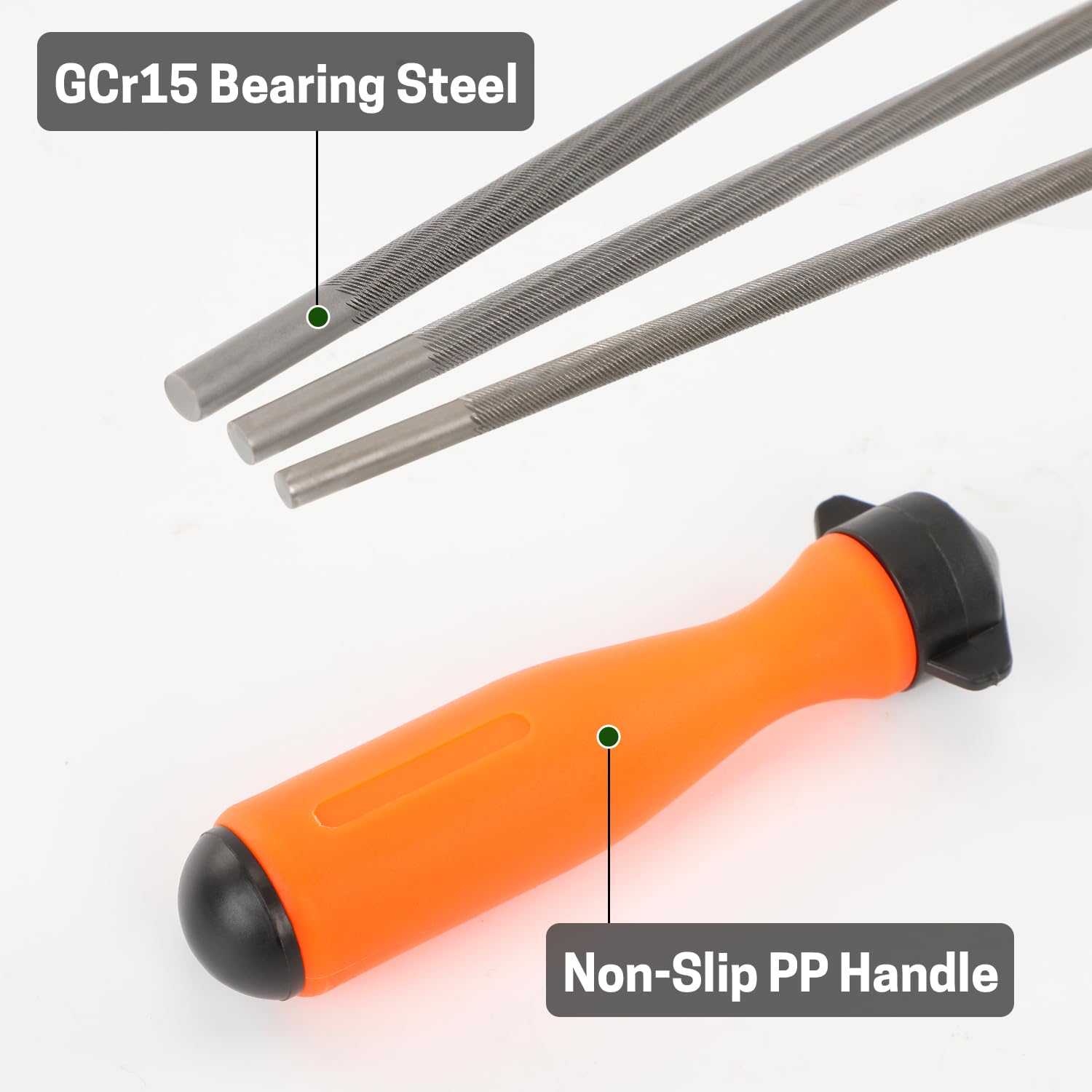 ZELARMAN 4.8mm round file close-up for mid-size chain pitches