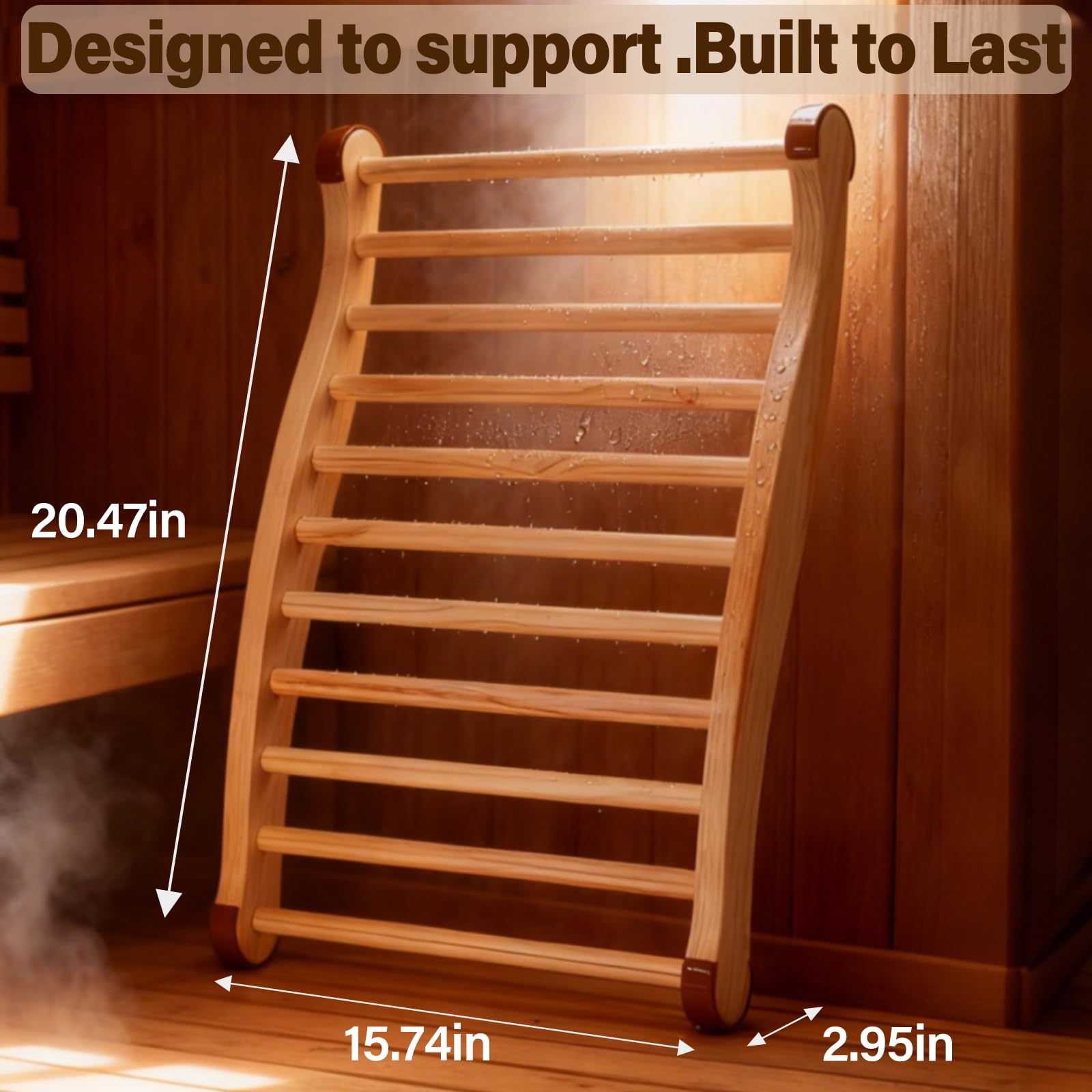 Zelmor infrared sauna backrest demonstrates versatile compatibility with saunas