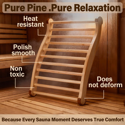 Zelmor backrest close-up shows non-slip cedar construction for stability