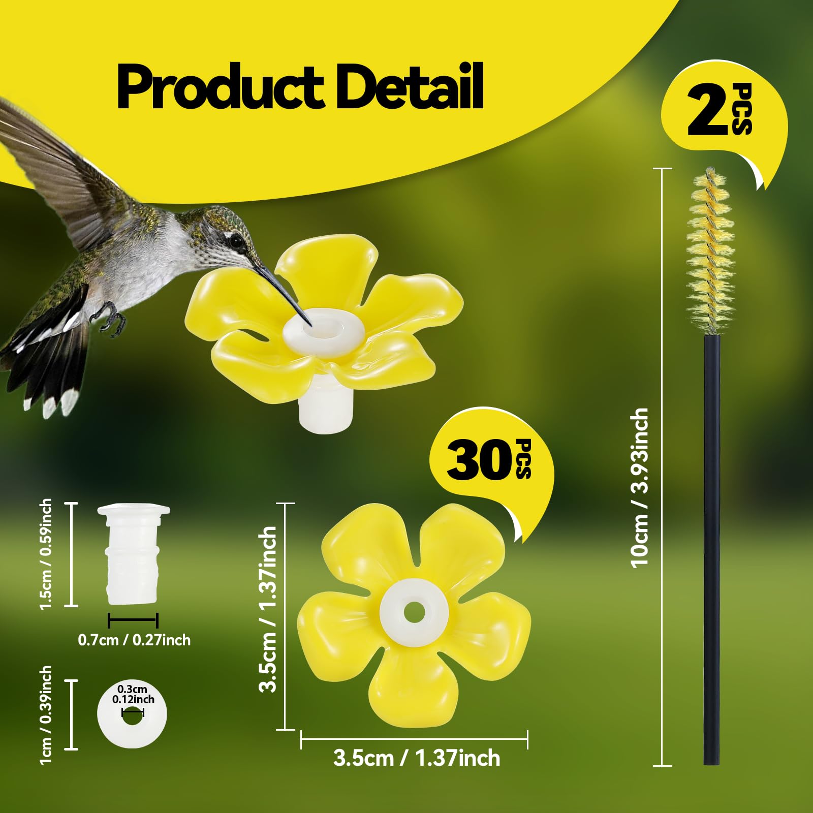 Zelpont bee-proof replacement flowers deter bees at feeding ports.