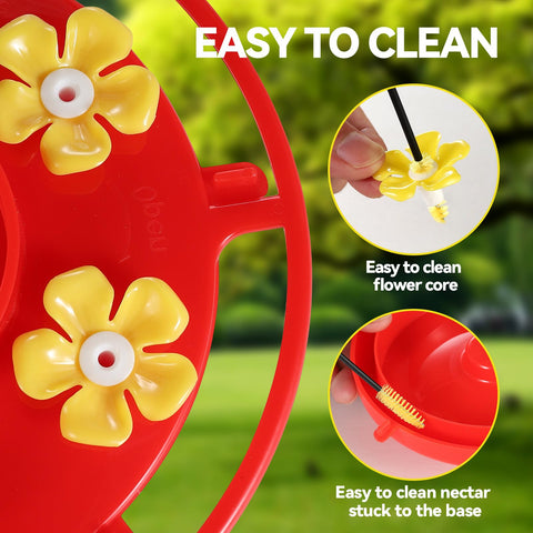 Zelpont one-click installation keeps feeders ready for hummingbirds.
