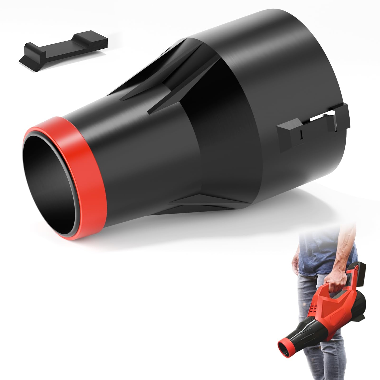 Zelvoro Milwaukee M18 blower nozzle attached for seamless car drying.