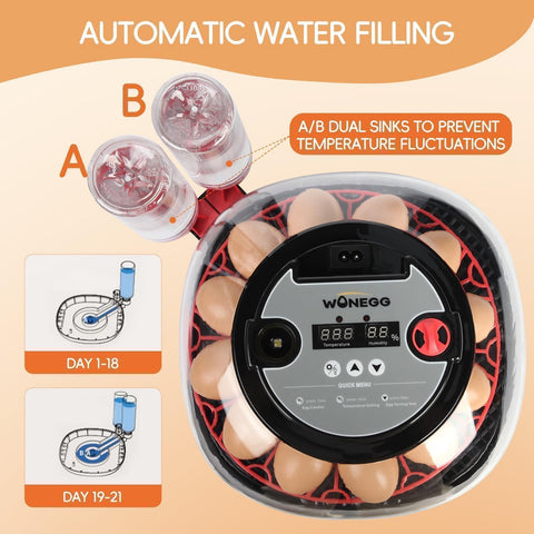 Zemiro Charge Series II built-in LED candler for quick embryo checks.