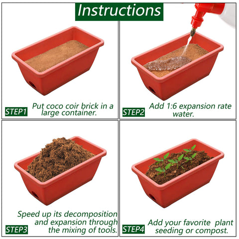 ZENFUN coco coir brick soaking setup for quick expansion and easy use.