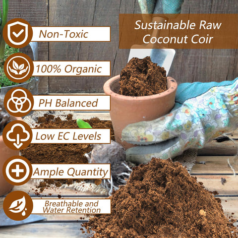 ZENFUN natural coconut fiber product emphasizing a sustainable gardening solution.