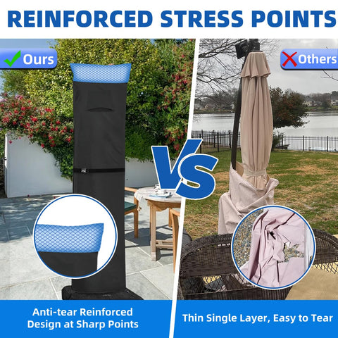 Zenicham bottom pocket hosts retractable pole for simple, ladder-free installation.
