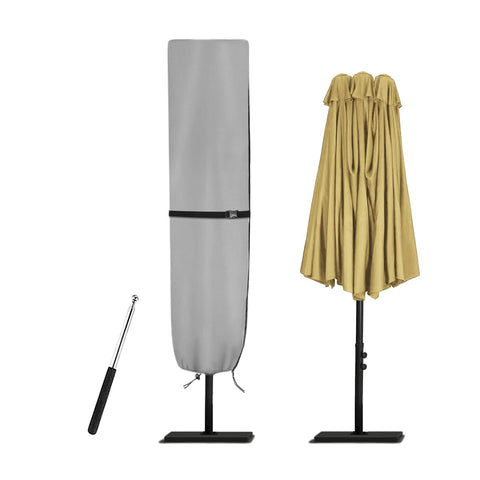 Zenicham Parasol Cover with fade-resistant 600D fabric protects the umbrella from rain and sun.