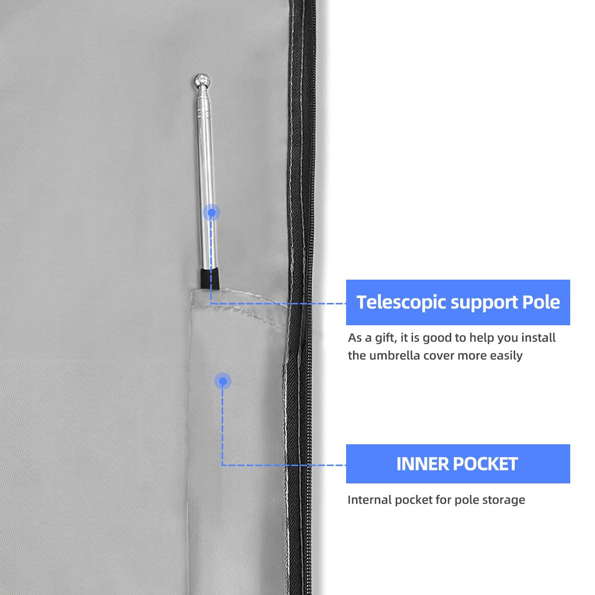 Zenicham Parasol Cover anti-UV coating helps limit sun damage.