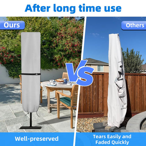 Zenicham Parasol Cover universal fit for 7-11 ft and 15 ft double-sided umbrellas.