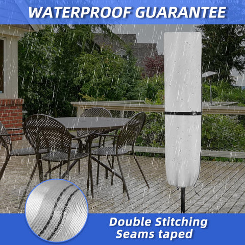 Zenicham Parasol Cover windproof design with adjustable drawstring reduces movement.
