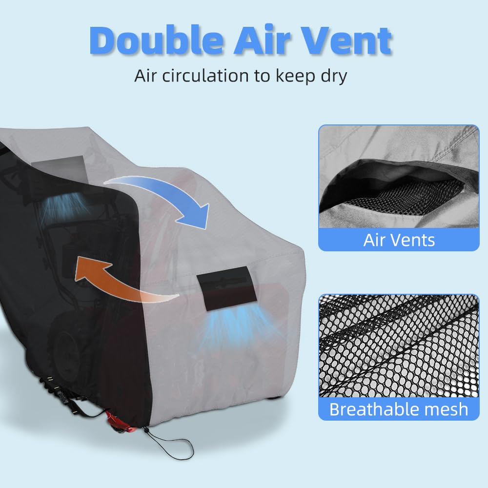 Zenicham universal-fit snow blower cover fits most two-stage machines for protection.