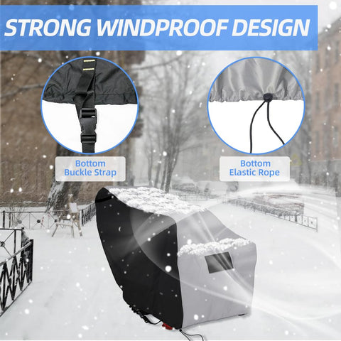 Zenicham snow blower cover easy-install with straps for quick setup.